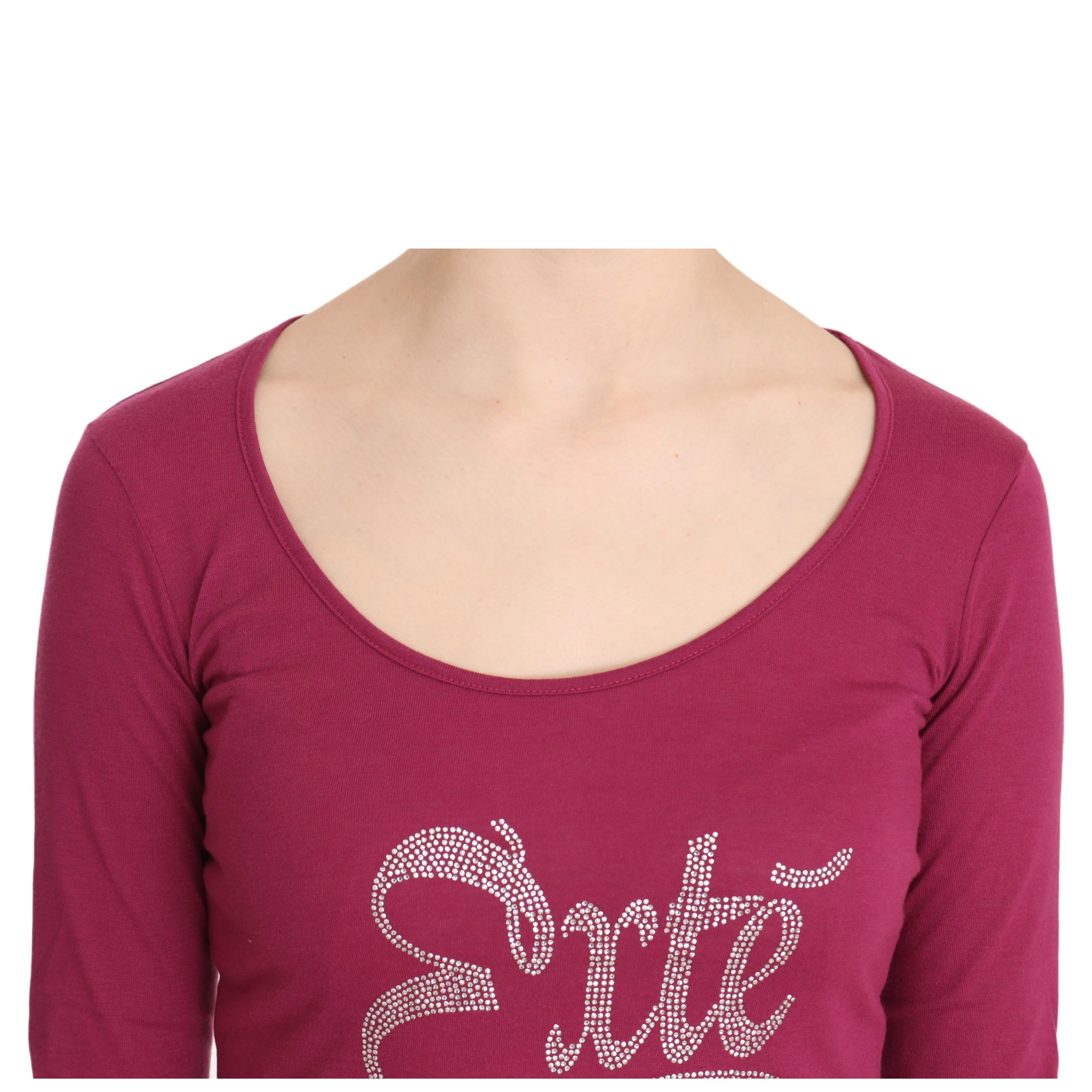 Pink Exte Crystal Embellished Long Sleeve Top
