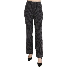 Black Striped Cotton Sretch Dress Trousers Pants