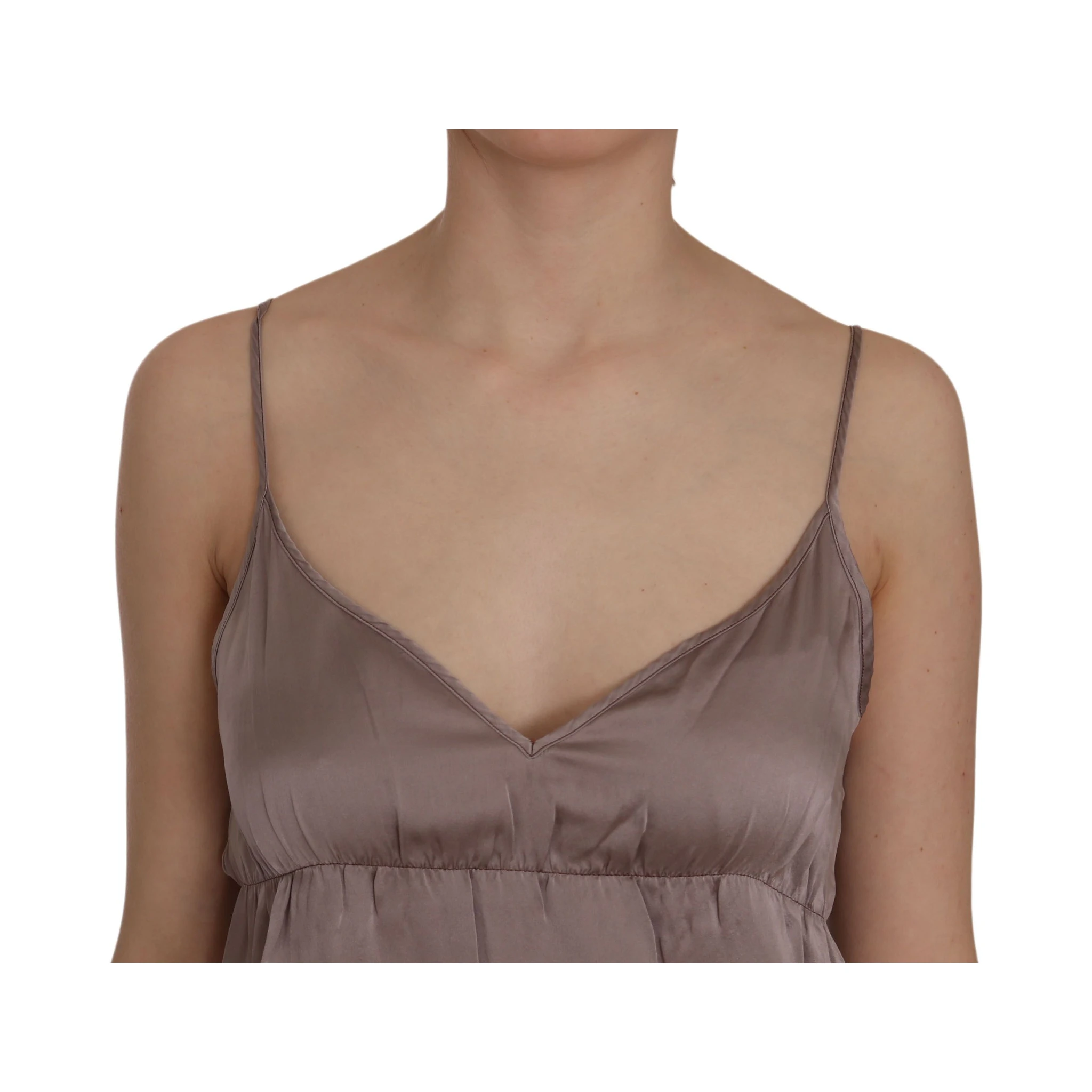 Purple Spaghetti A-line Mini Silk Dress