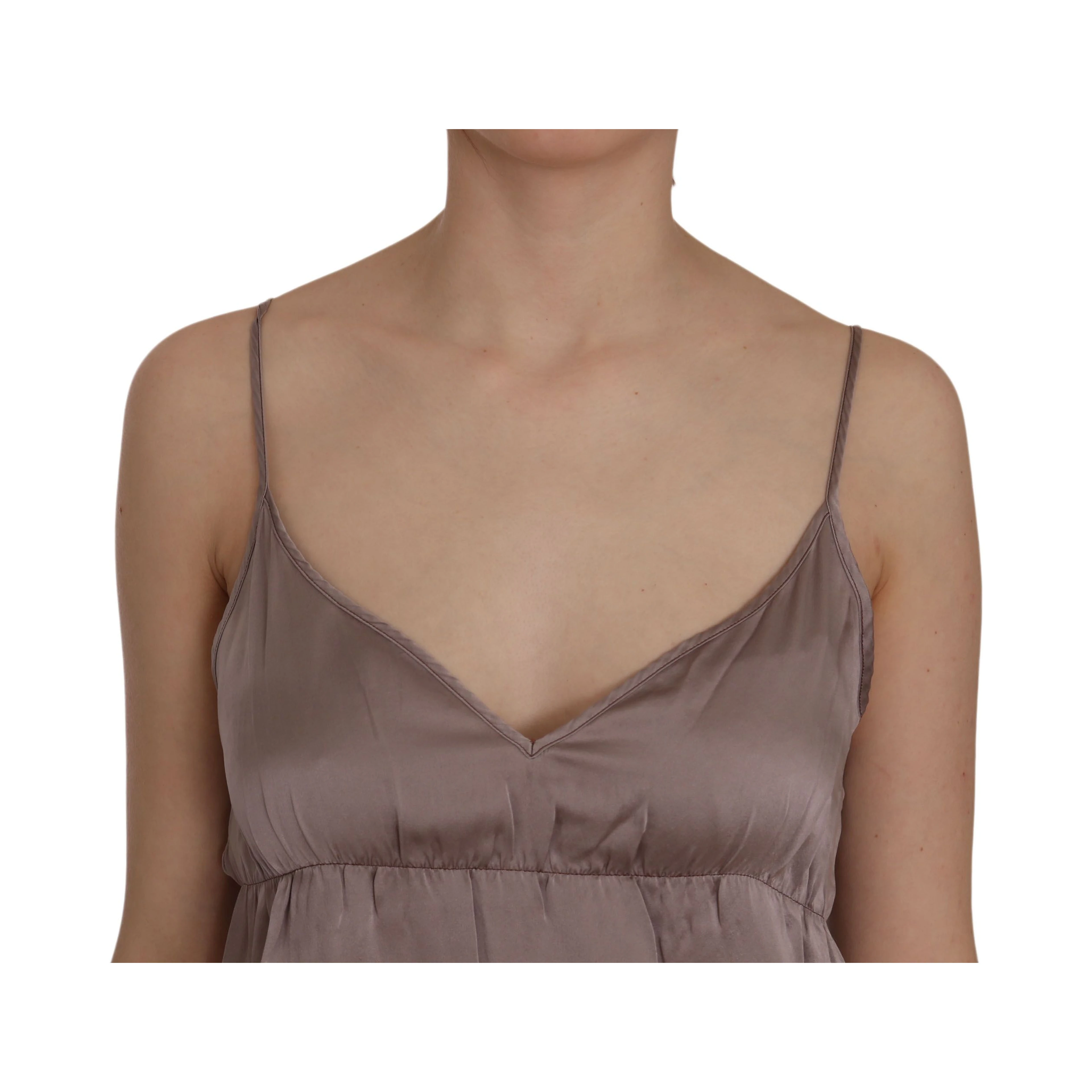 Purple Spaghetti A-line Mini Silk Dress