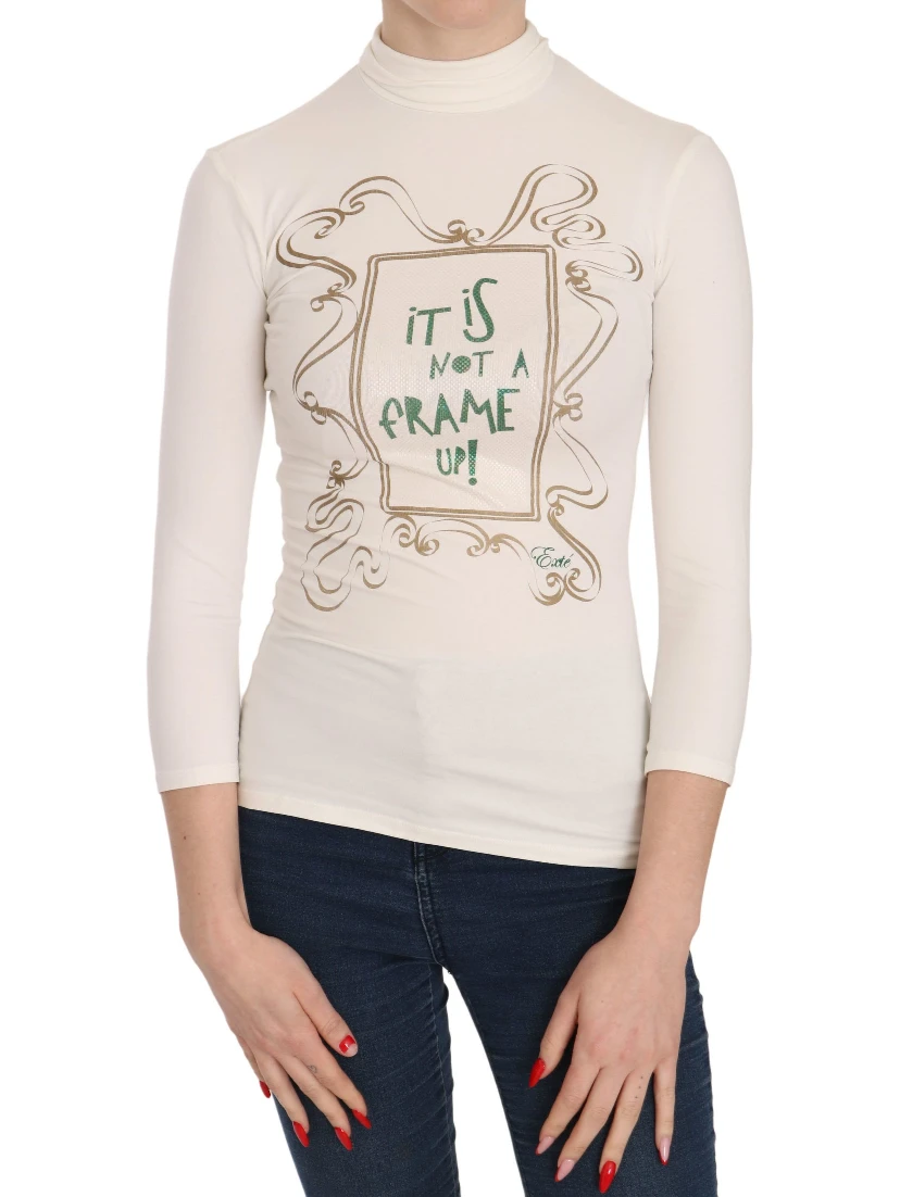 Crew Neck It Is Not A Frame Up! Print Blouse