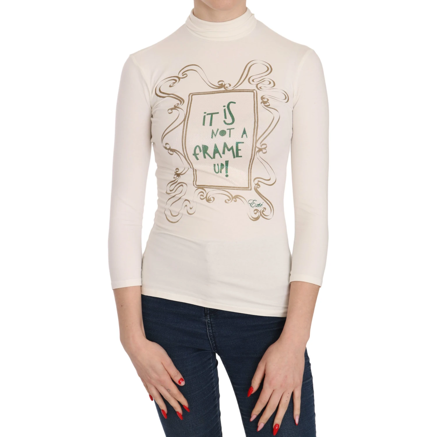 Crew Neck It Is Not A Frame Up! Print Blouse