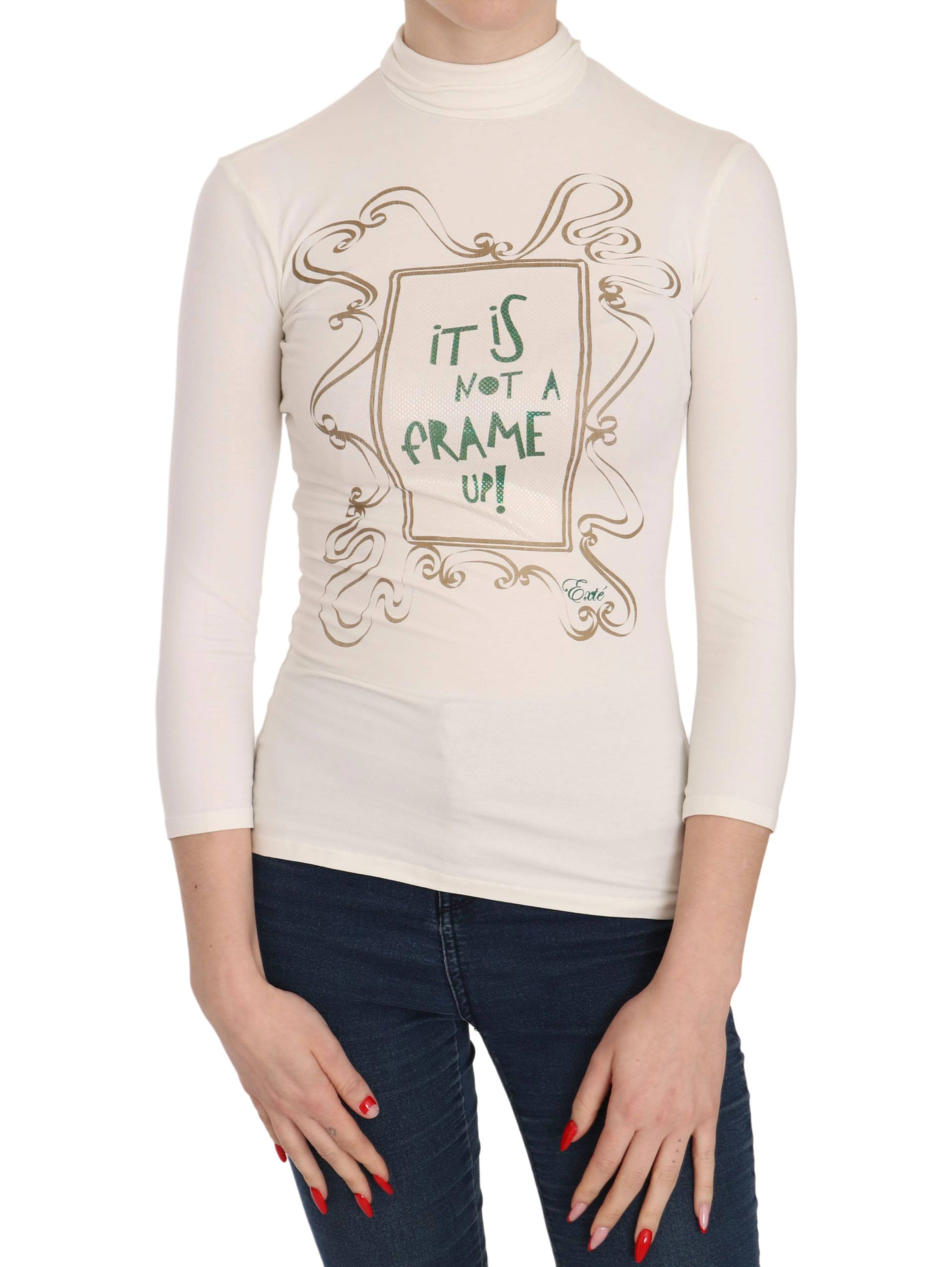 Crew Neck It Is Not A Frame Up! Print Blouse