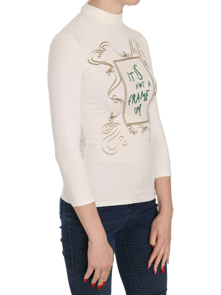 Crew Neck It Is Not A Frame Up! Print Blouse alternative