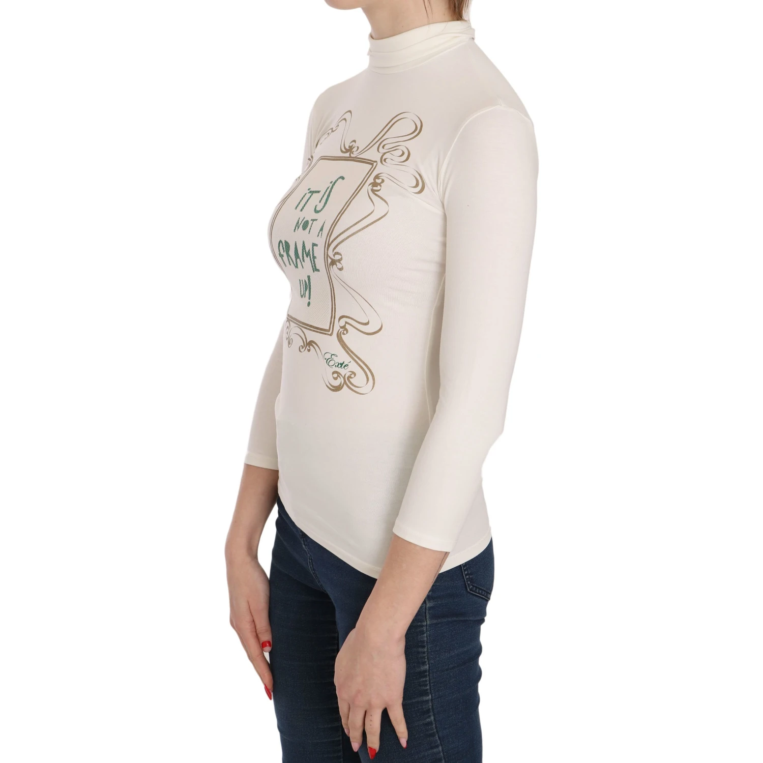 Crew Neck It Is Not A Frame Up! Print Blouse