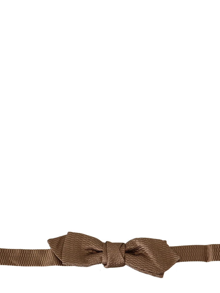 Men Brown Gold Adjustable Neck Papillon Bow Tie alternative