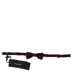 Purple Dotted Silk Adjustable Neck Papillon Bow Tie