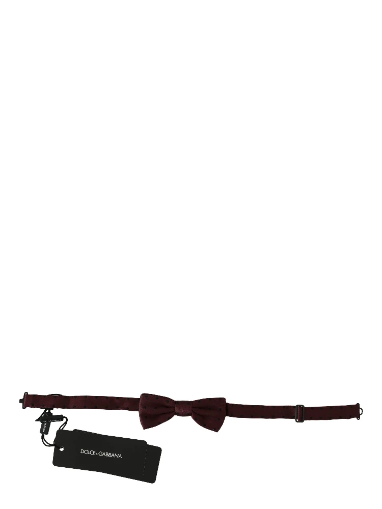 Purple Dotted Silk Adjustable Neck Papillon Bow Tie