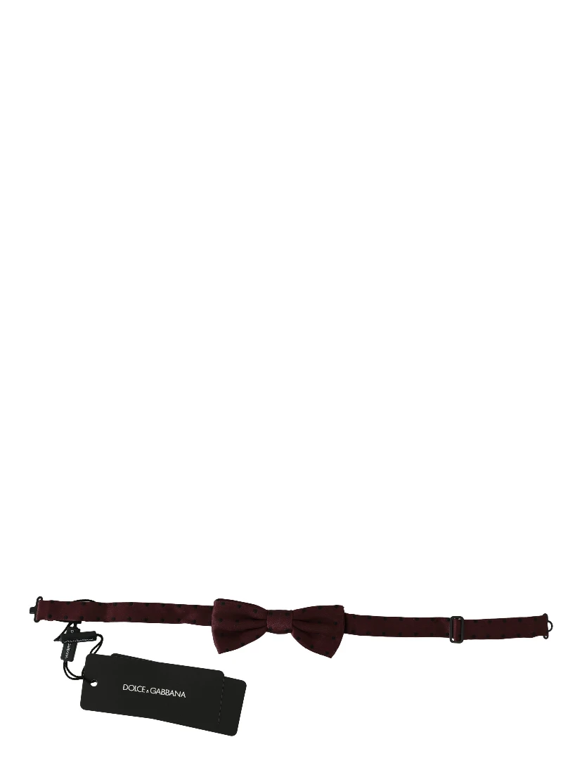 Purple Dotted Silk Adjustable Neck Papillon Bow Tie