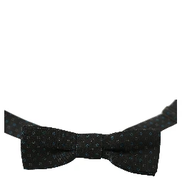 Men Gray Pattern Silk Adjustable Neck Papillon Bow Tie