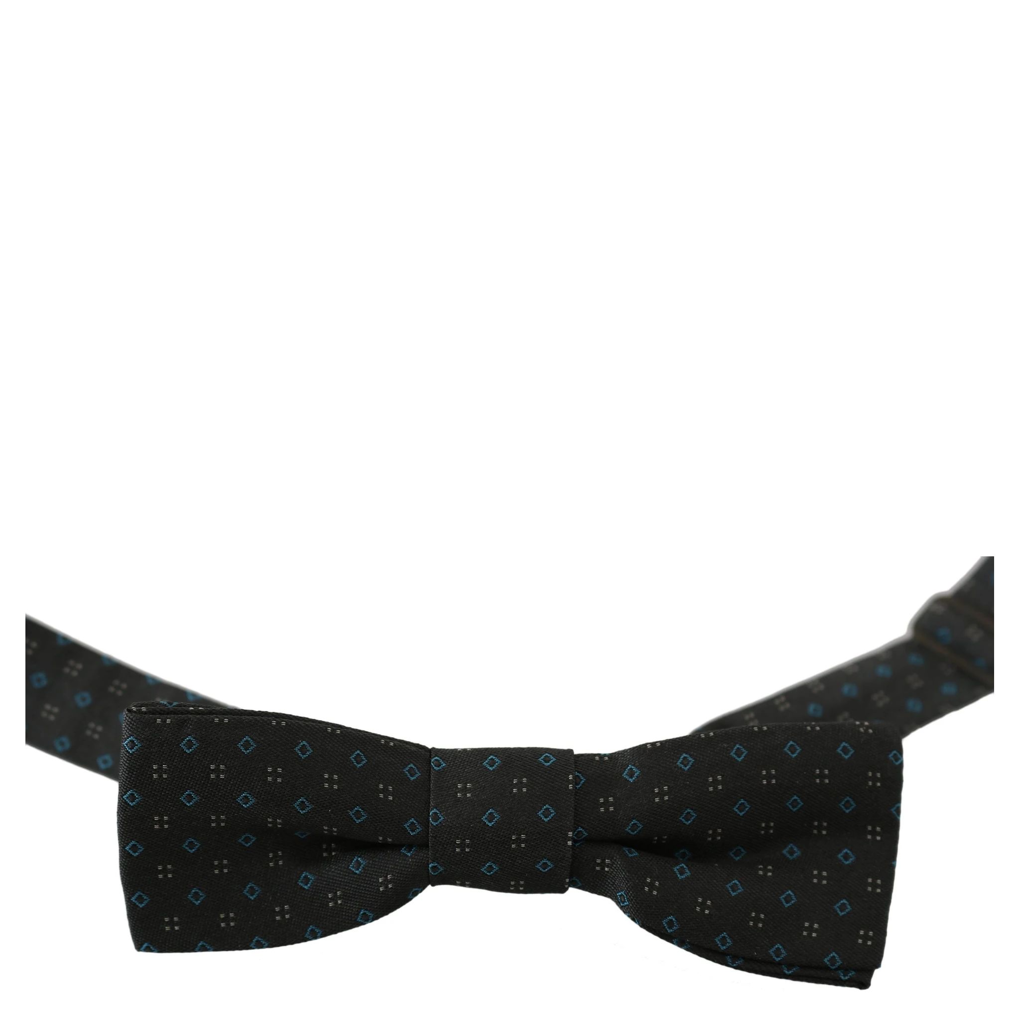 Men Gray Pattern Silk Adjustable Neck Papillon Bow Tie