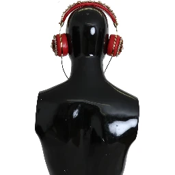 FRENDS Leather Red Floral Crystal Headset Headphones