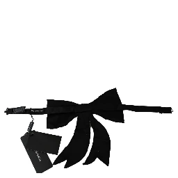 Silver Tone 100% Silk Crystal Embellished Women  Bowtie