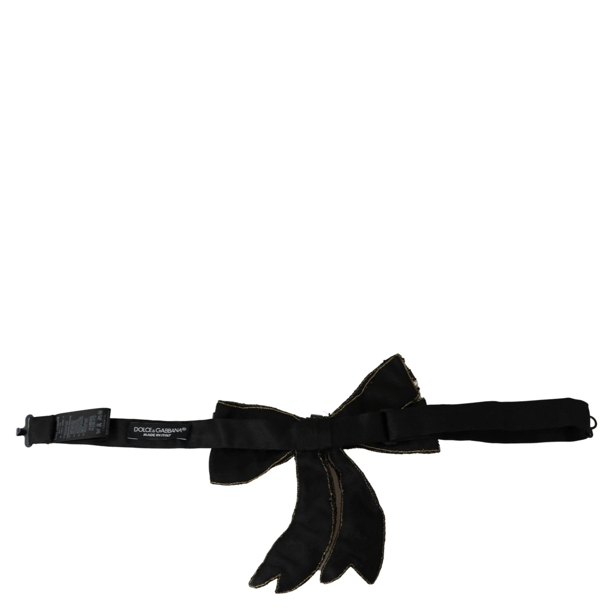 Gold Tone Silk Rhinestone Embellished Women Bowtie