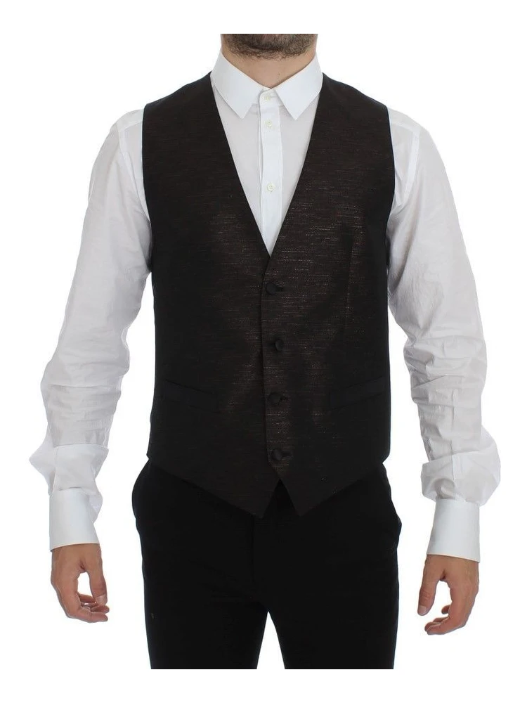 Black Wool Logo Dress Gilet Vest