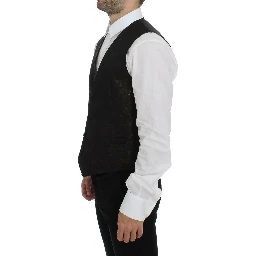 Black Wool Logo Dress Gilet Vest