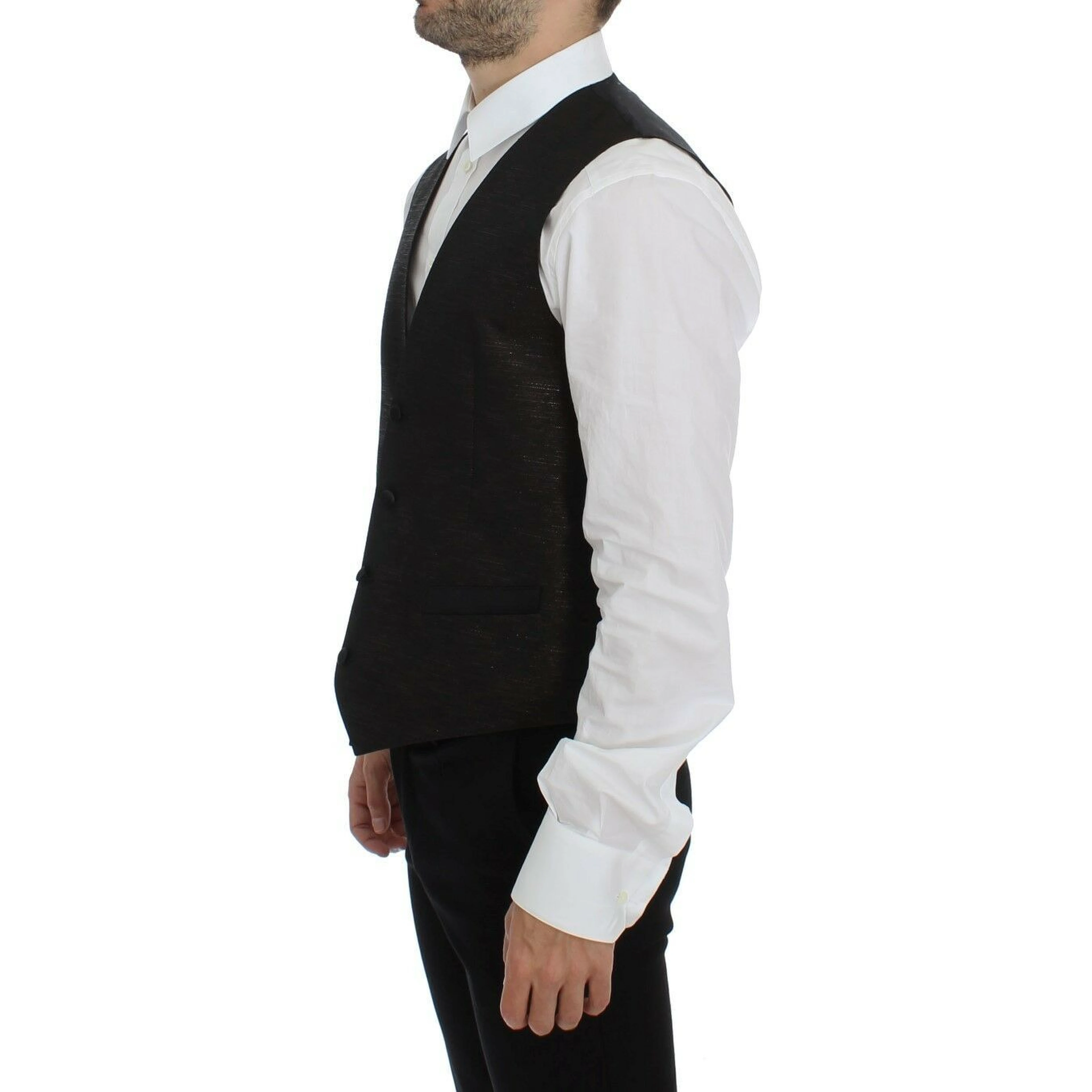 Black Wool Logo Dress Gilet Vest