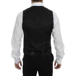 Black Wool Logo Dress Gilet Vest