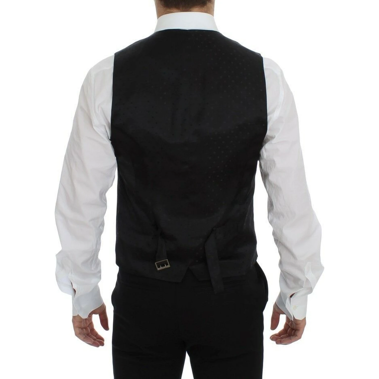 Black Wool Logo Dress Gilet Vest