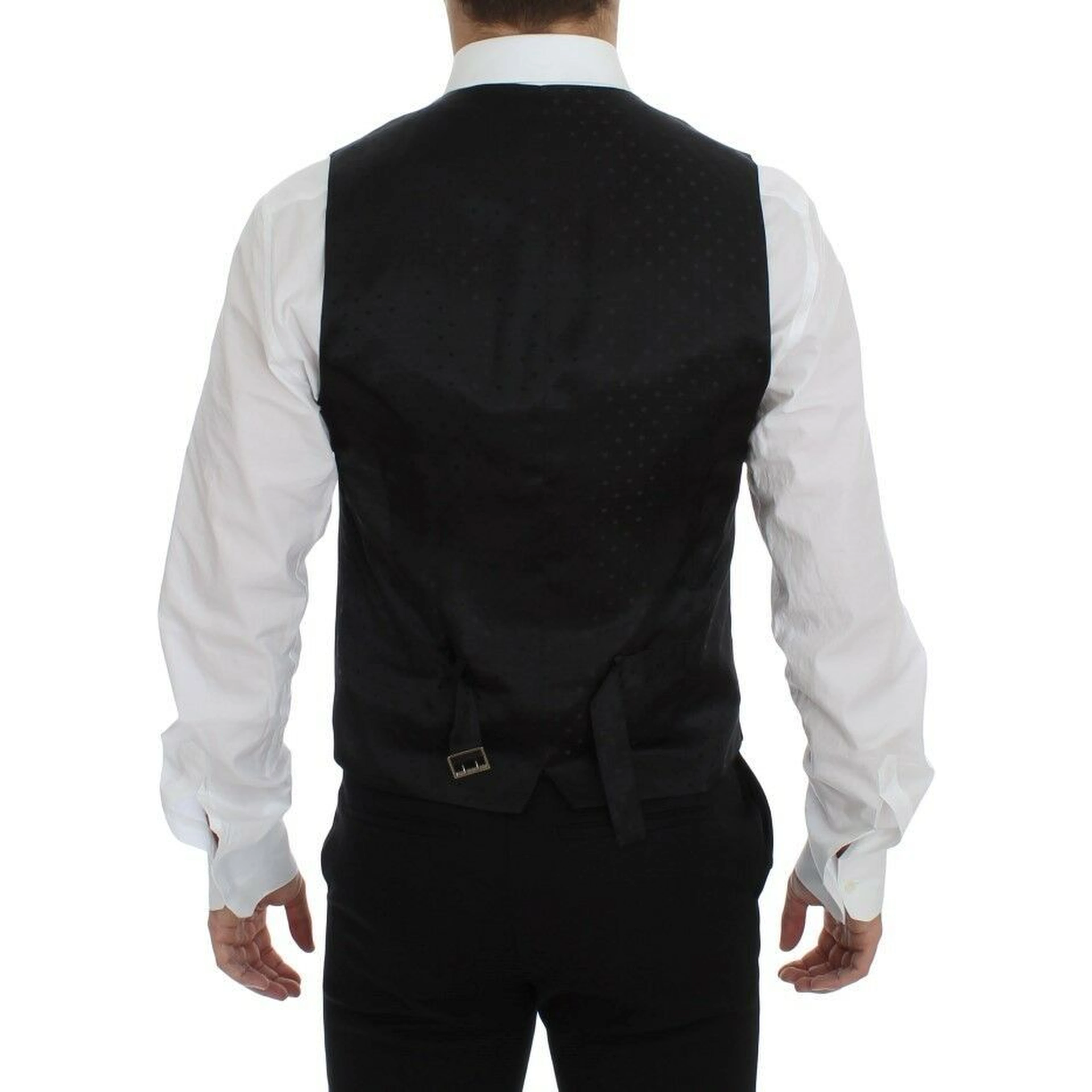 Black Wool Logo Dress Gilet Vest