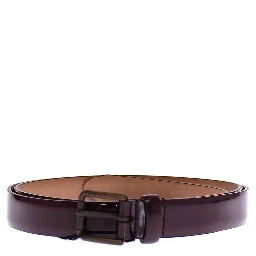 Purple Leather Logo Cintura Gürtel Belt