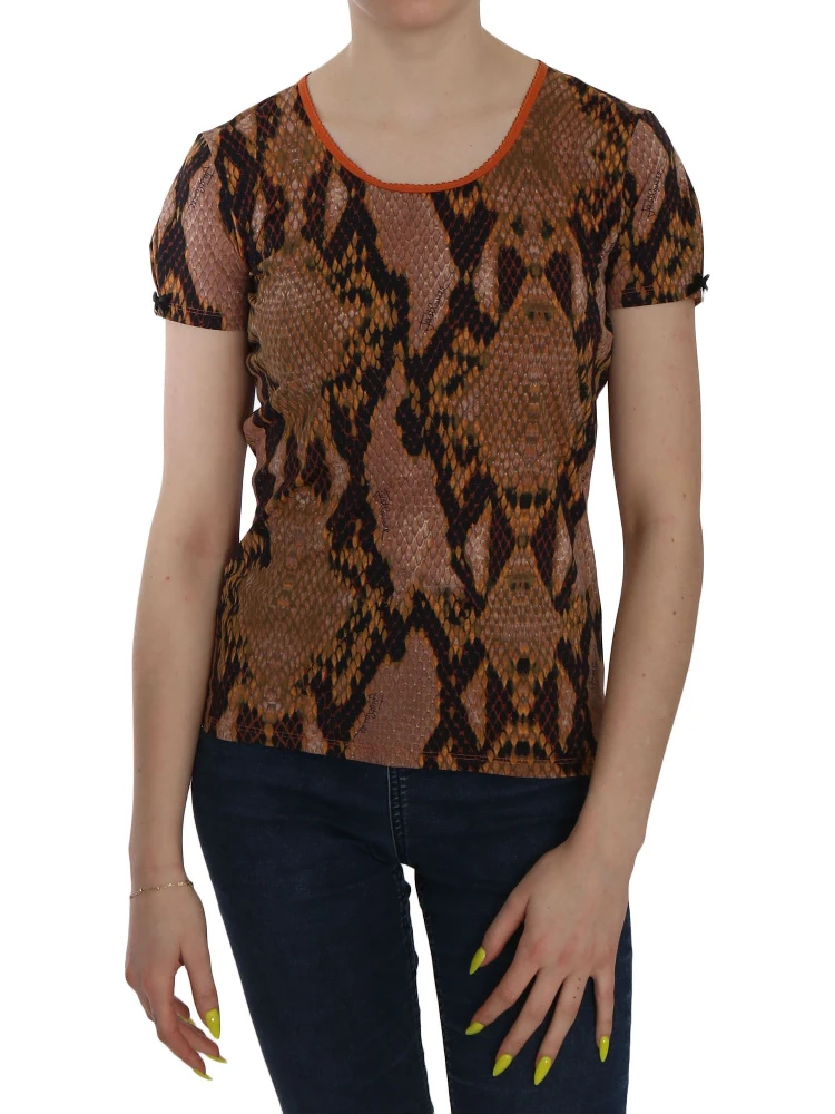 Snake Skin Print Short Sleeve Top T-shirt