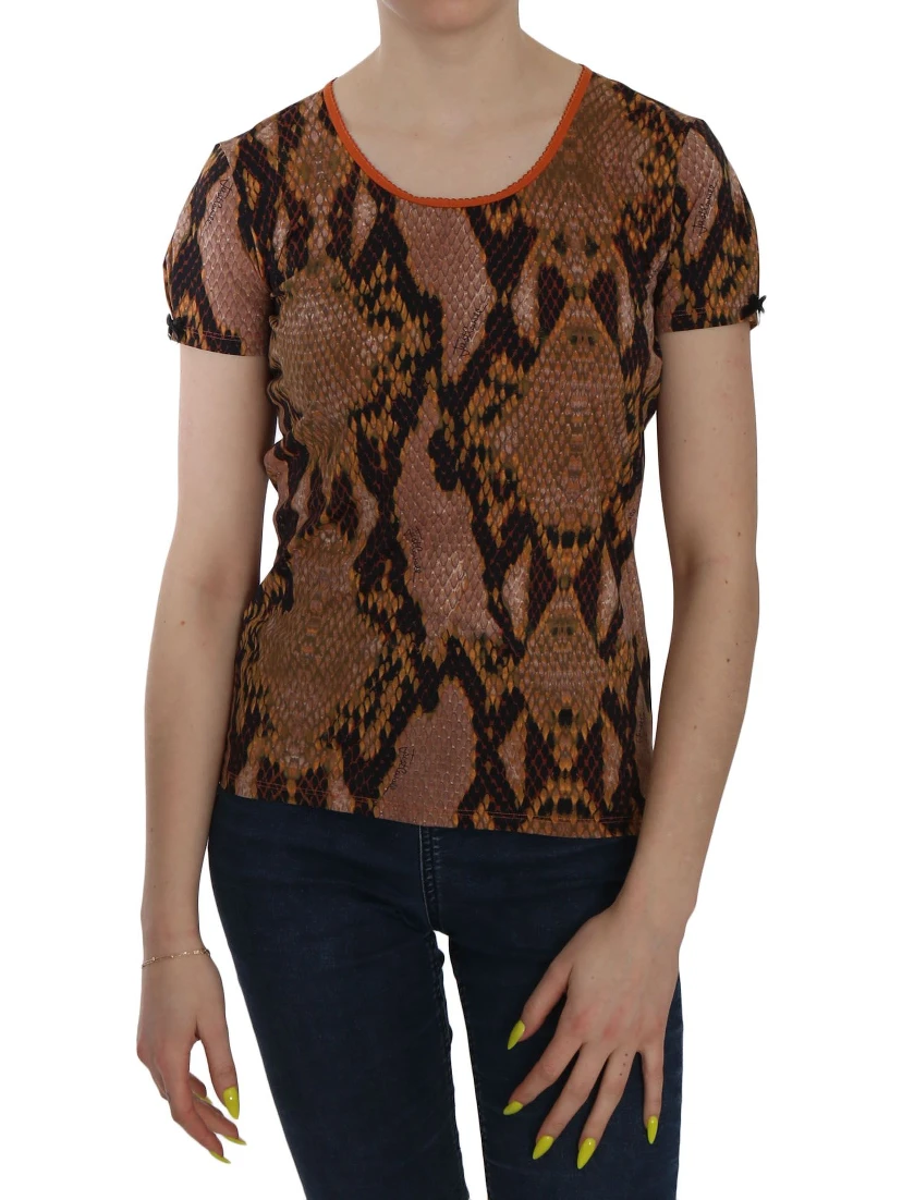 Snake Skin Print Short Sleeve Top T-shirt