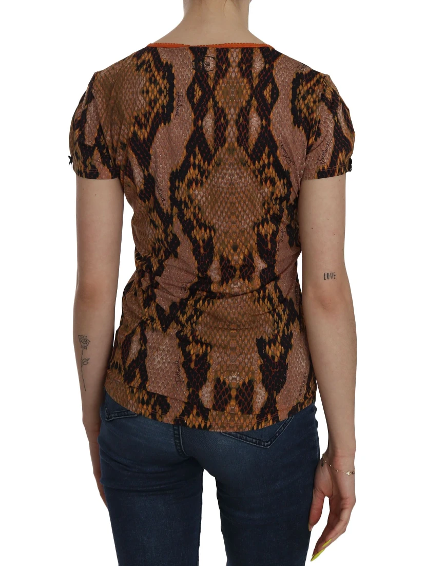 Snake Skin Print Short Sleeve Top T-shirt