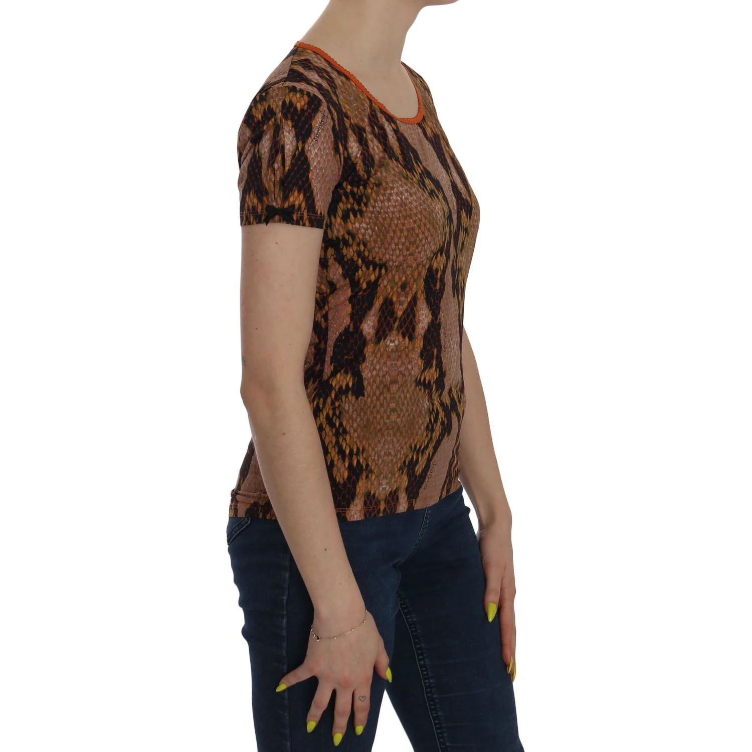 Snake Skin Print Short Sleeve Top T-shirt