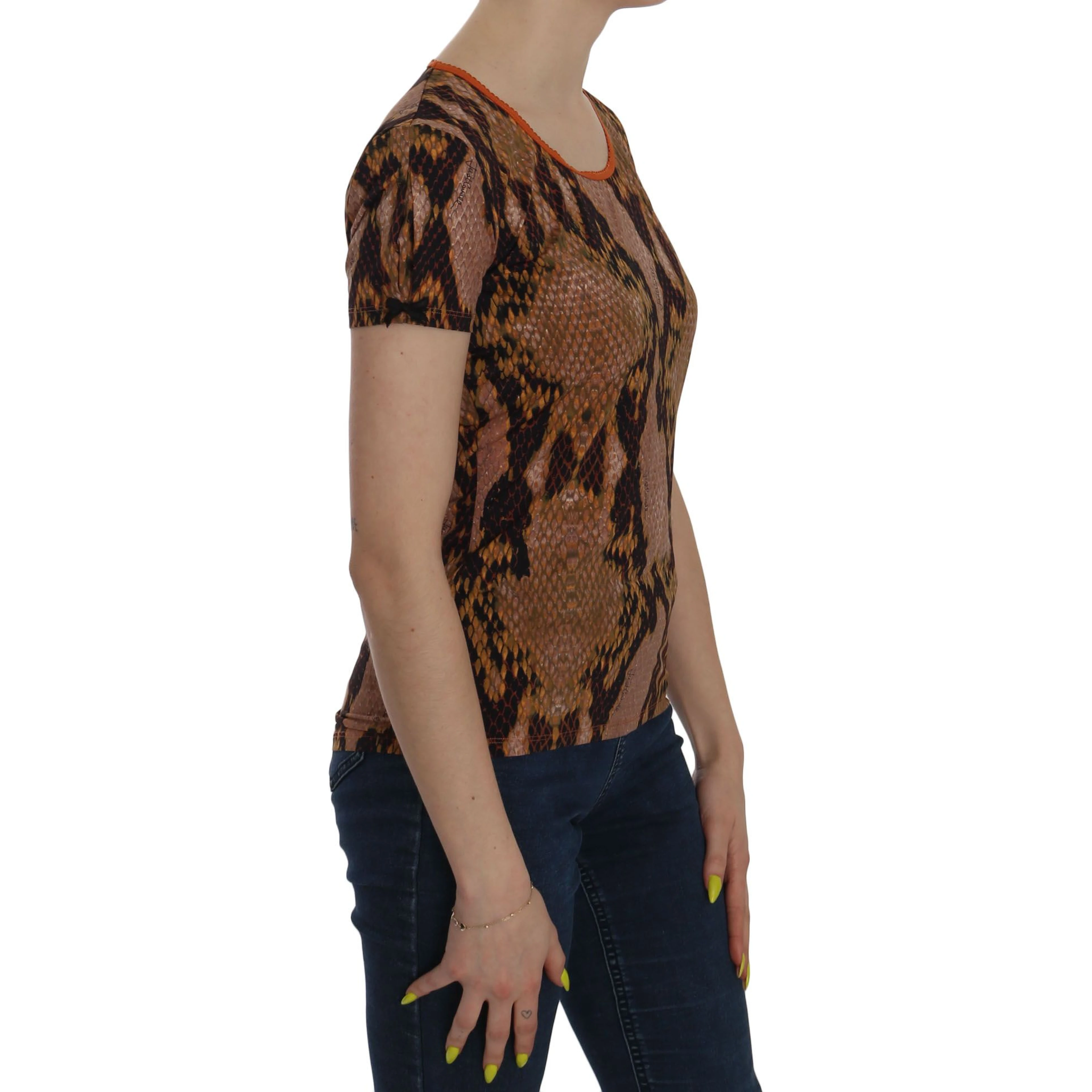 Snake Skin Print Short Sleeve Top T-shirt