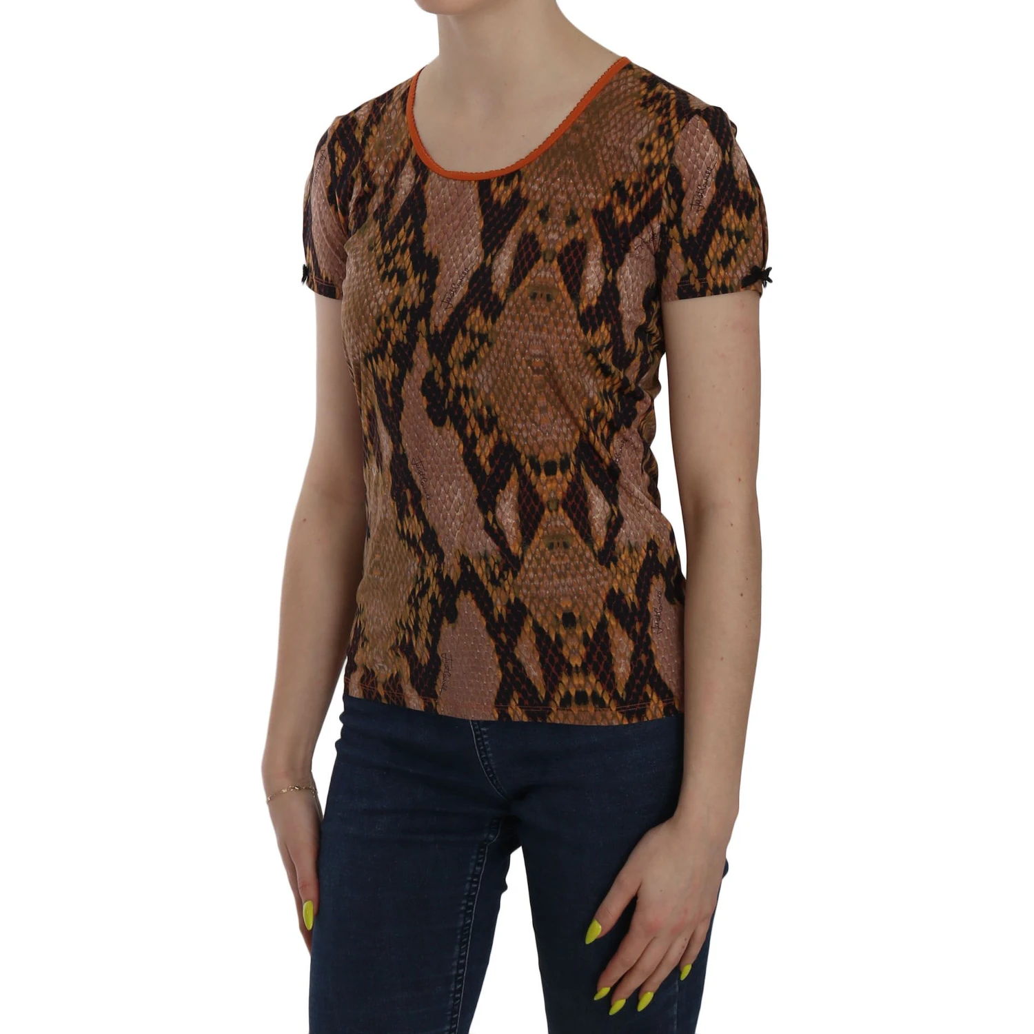 Snake Skin Print Short Sleeve Top T-shirt