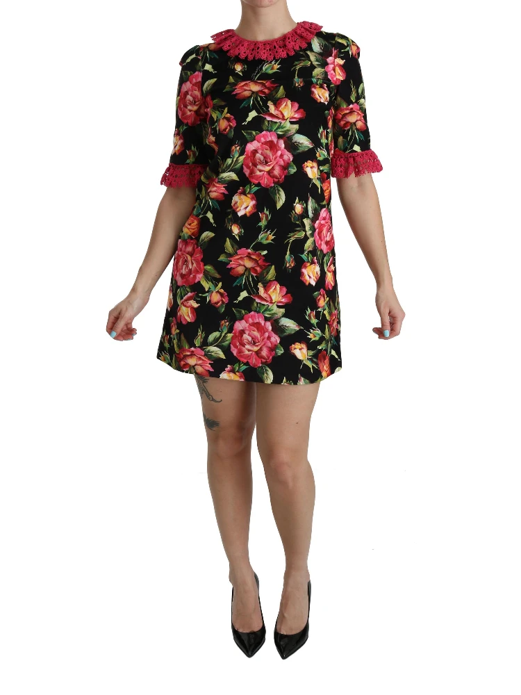 Floral Pink Lace A-Line Shift Mini Dress alternative