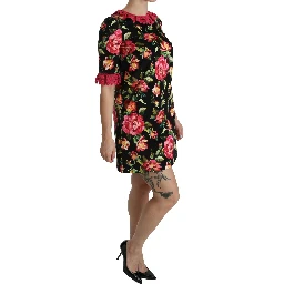 Floral Pink Lace A-Line Shift Mini Dress