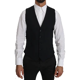 Blue Wool Waistcoat Formal Gilet Vest