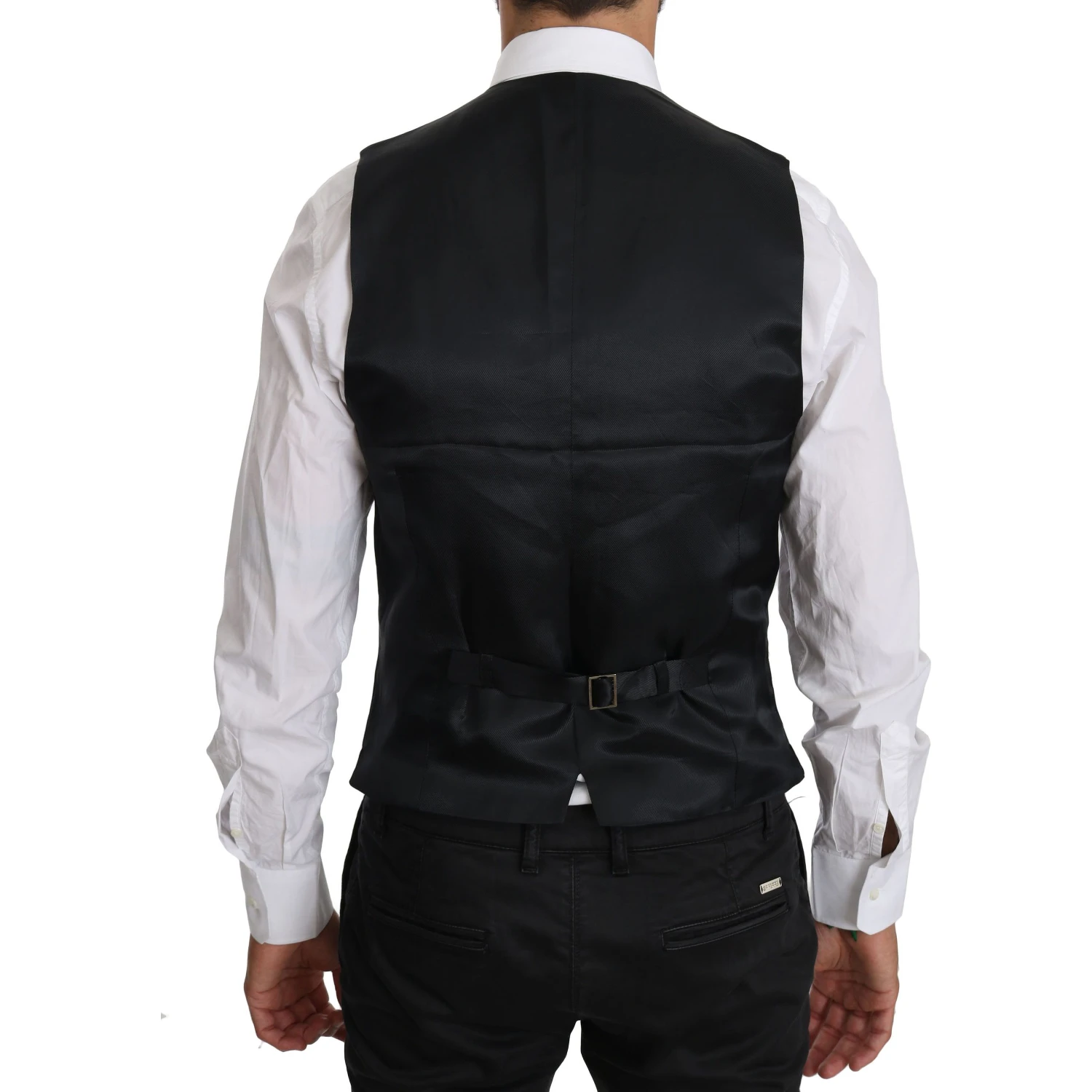 Blue Wool Waistcoat Formal Gilet Vest