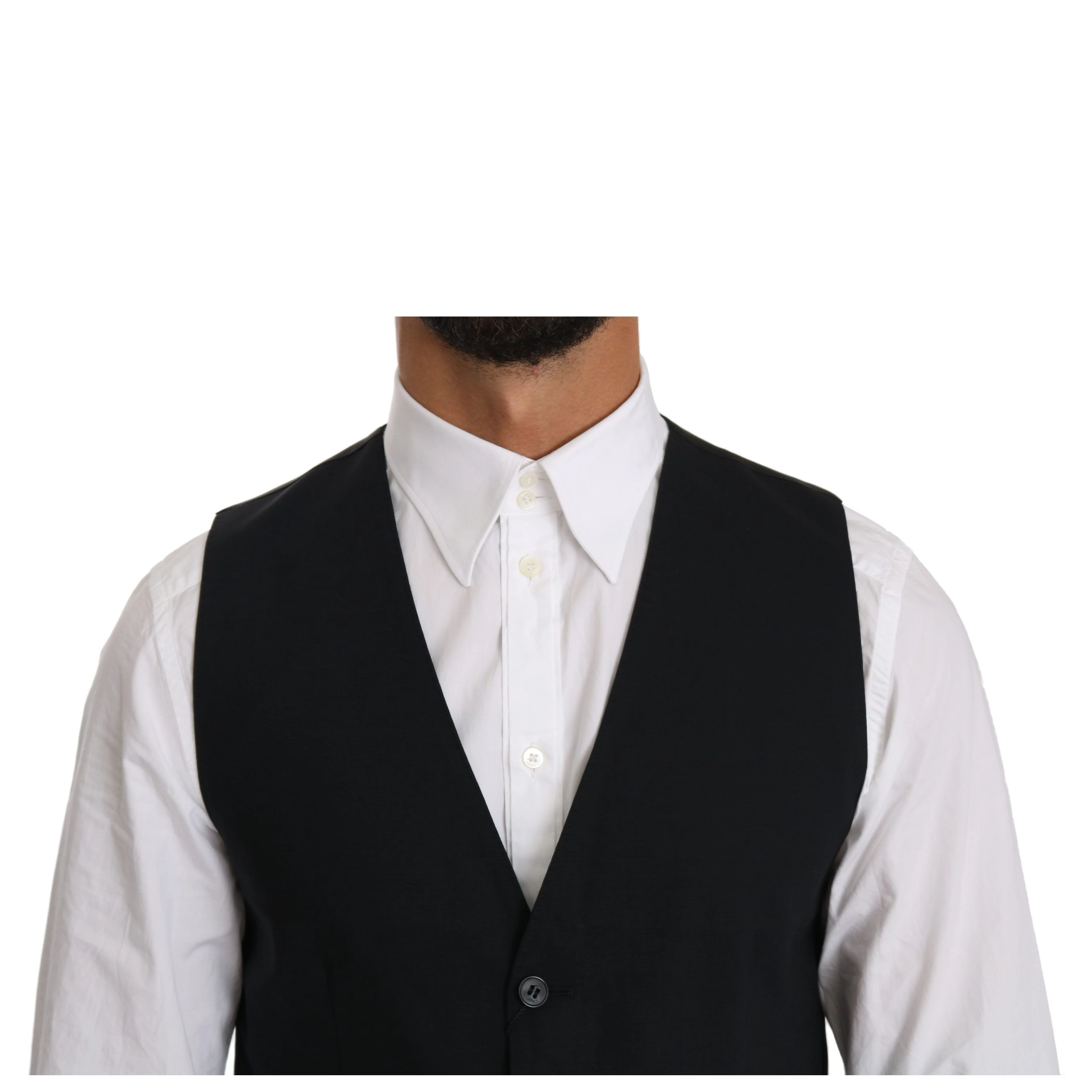 Blue Wool Waistcoat Formal Gilet Vest