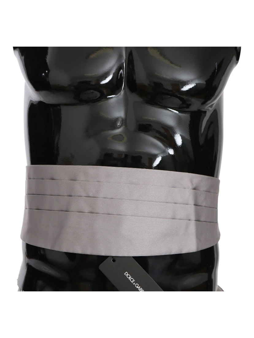 Gray Men Waist Belt 100% Silk Cummerbund