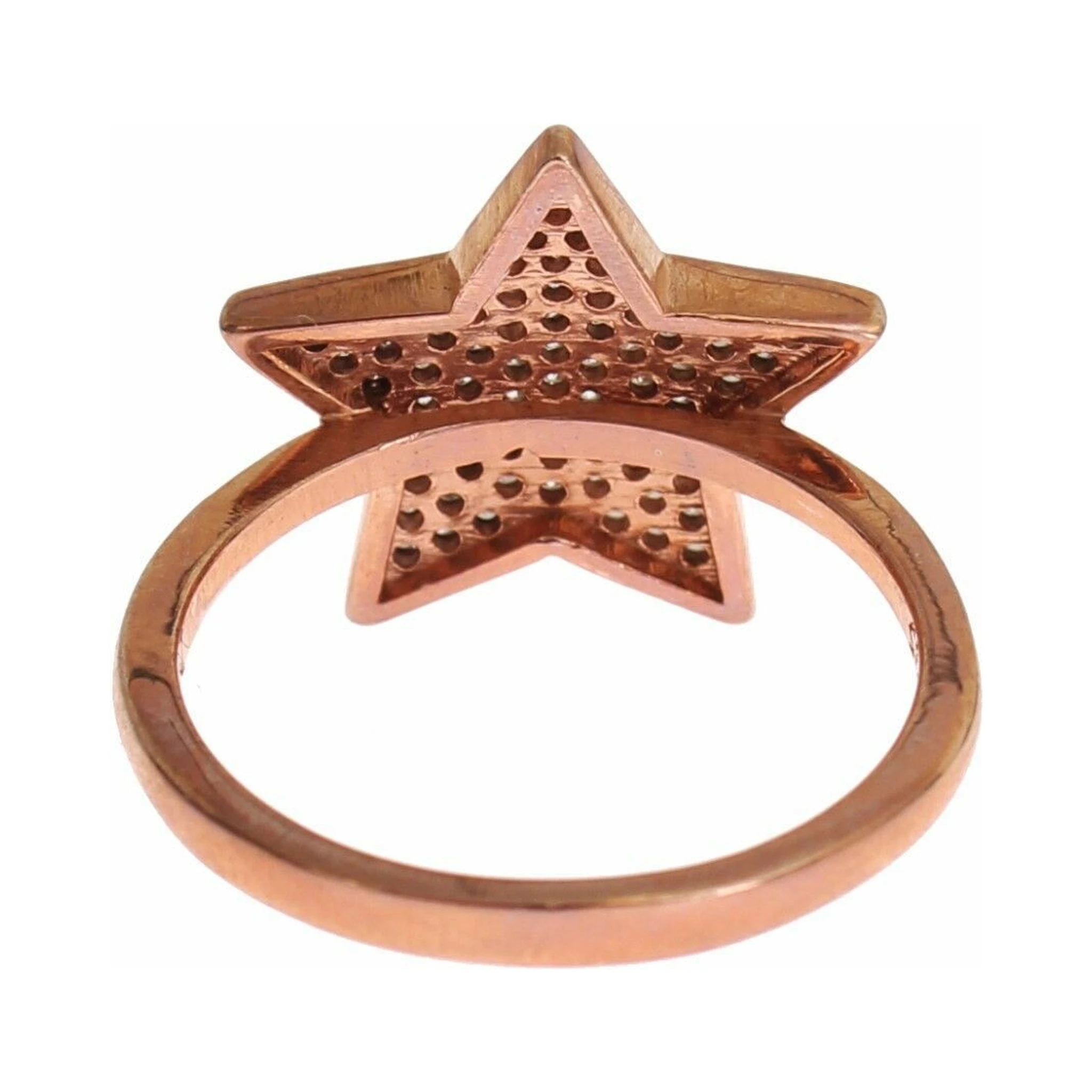 Womens Clear CZ Star 925 Silver Ring