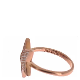 Womens Clear CZ Star 925 Silver Ring