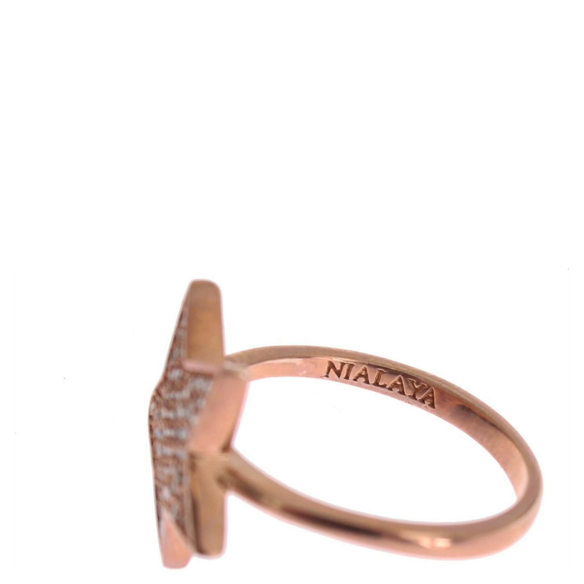 Womens Clear CZ Star 925 Silver Ring