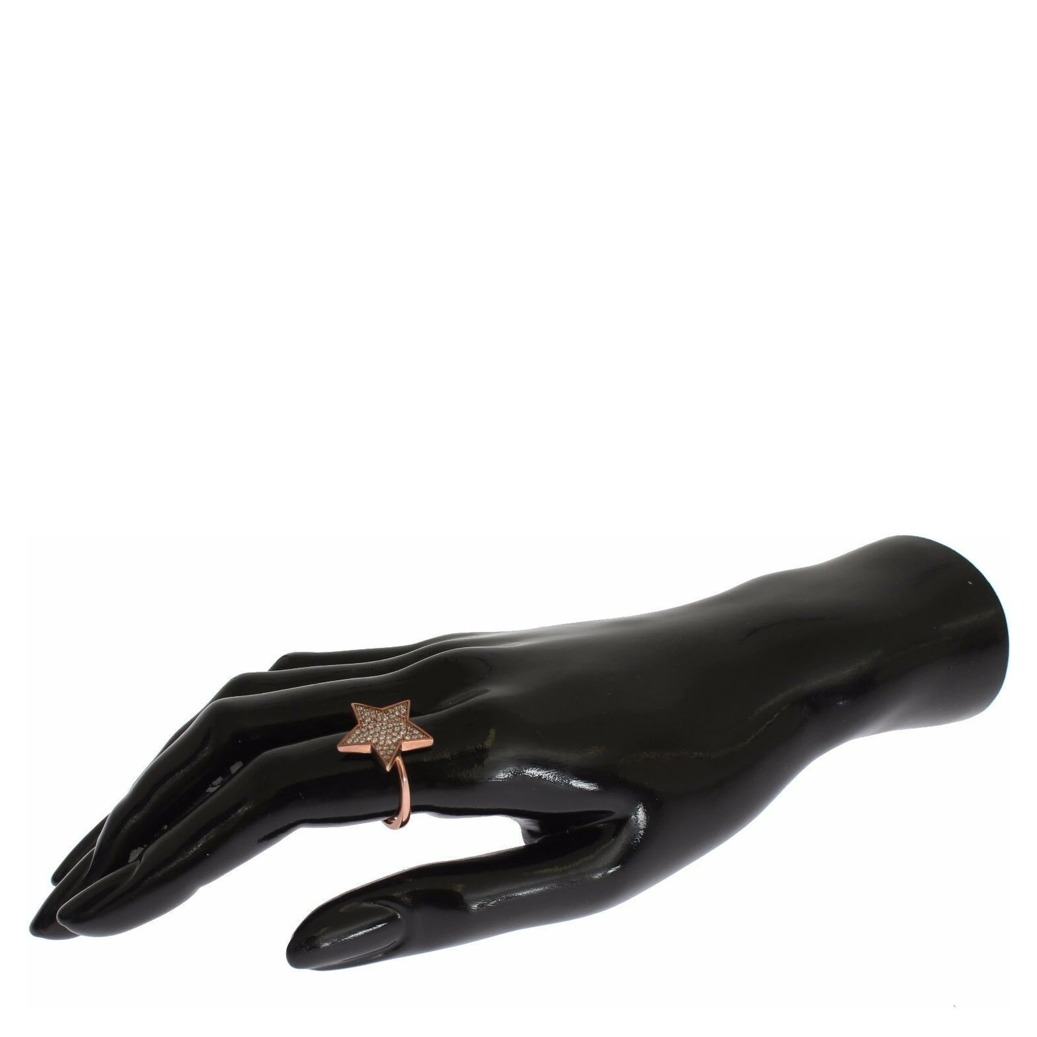 Womens Clear CZ Star 925 Silver Ring