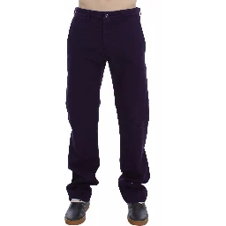 Purple Cotton Stretch Purple Fit  Pants