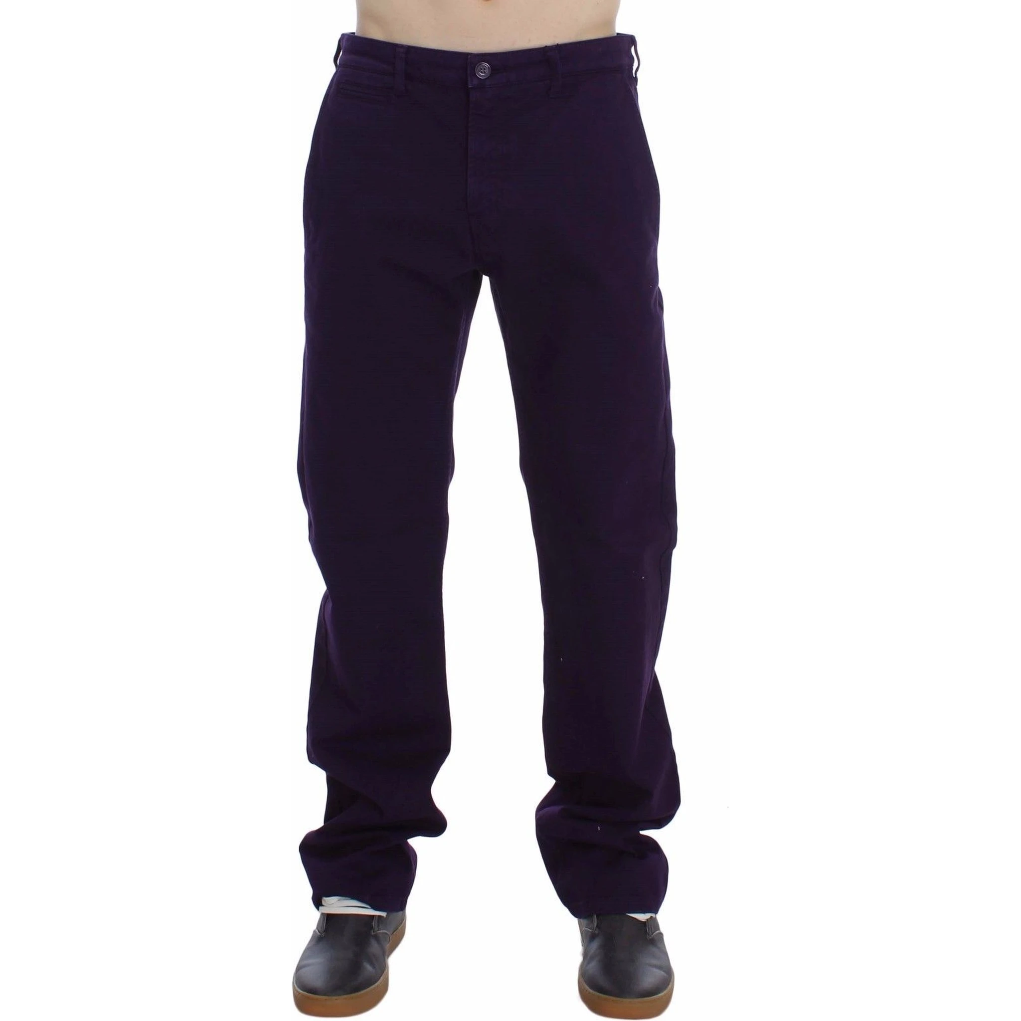 Purple Cotton Stretch Purple Fit Pants