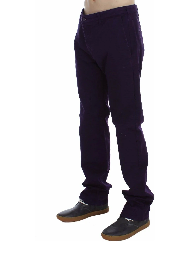 Purple Cotton Stretch Purple Fit  Pants alternative