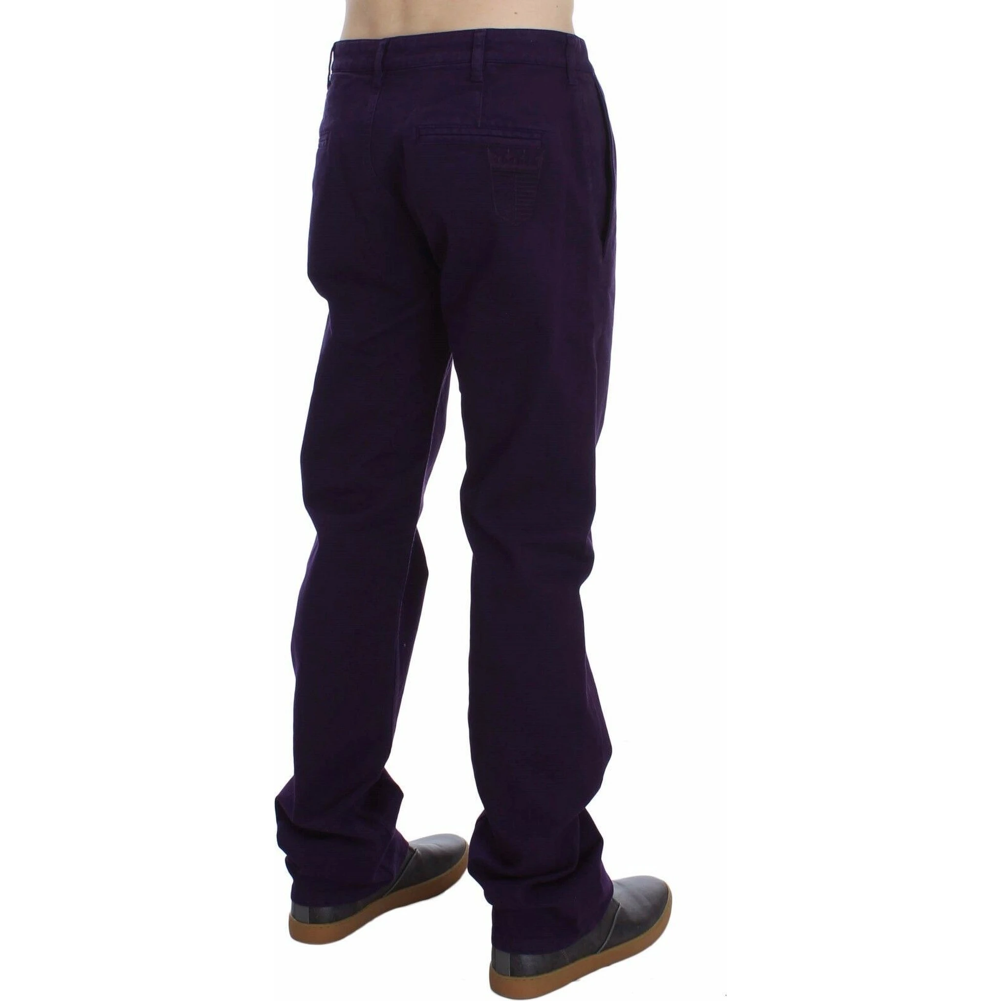 Purple Cotton Stretch Purple Fit Pants