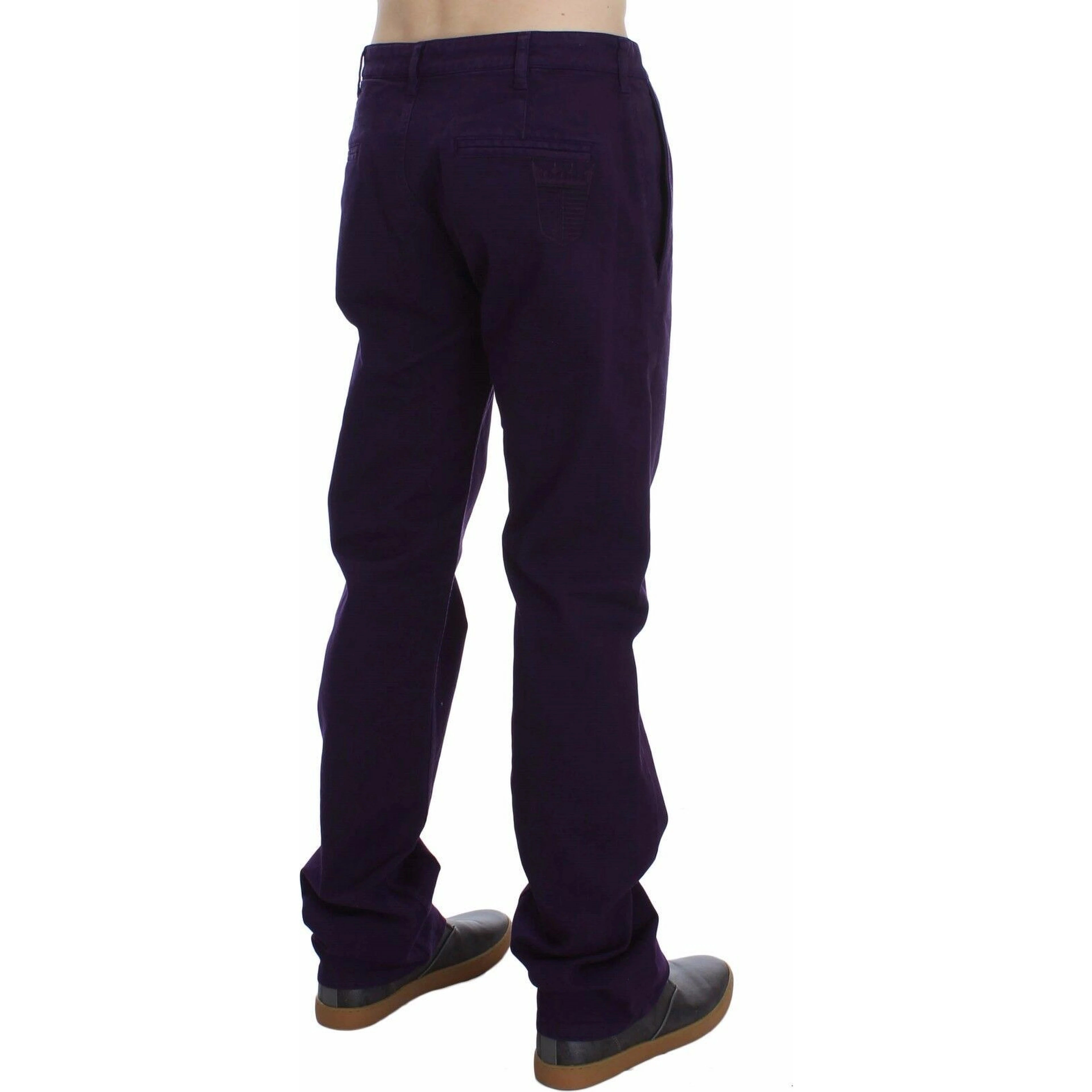 Purple Cotton Stretch Purple Fit  Pants