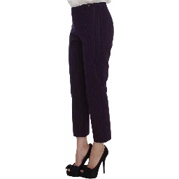 Purple Striped Stretch Coat Blazer Pants Suit