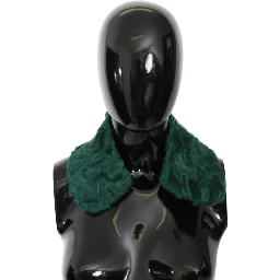 Green Fur Shoulder Collar Wrap Lambskin Scarf
