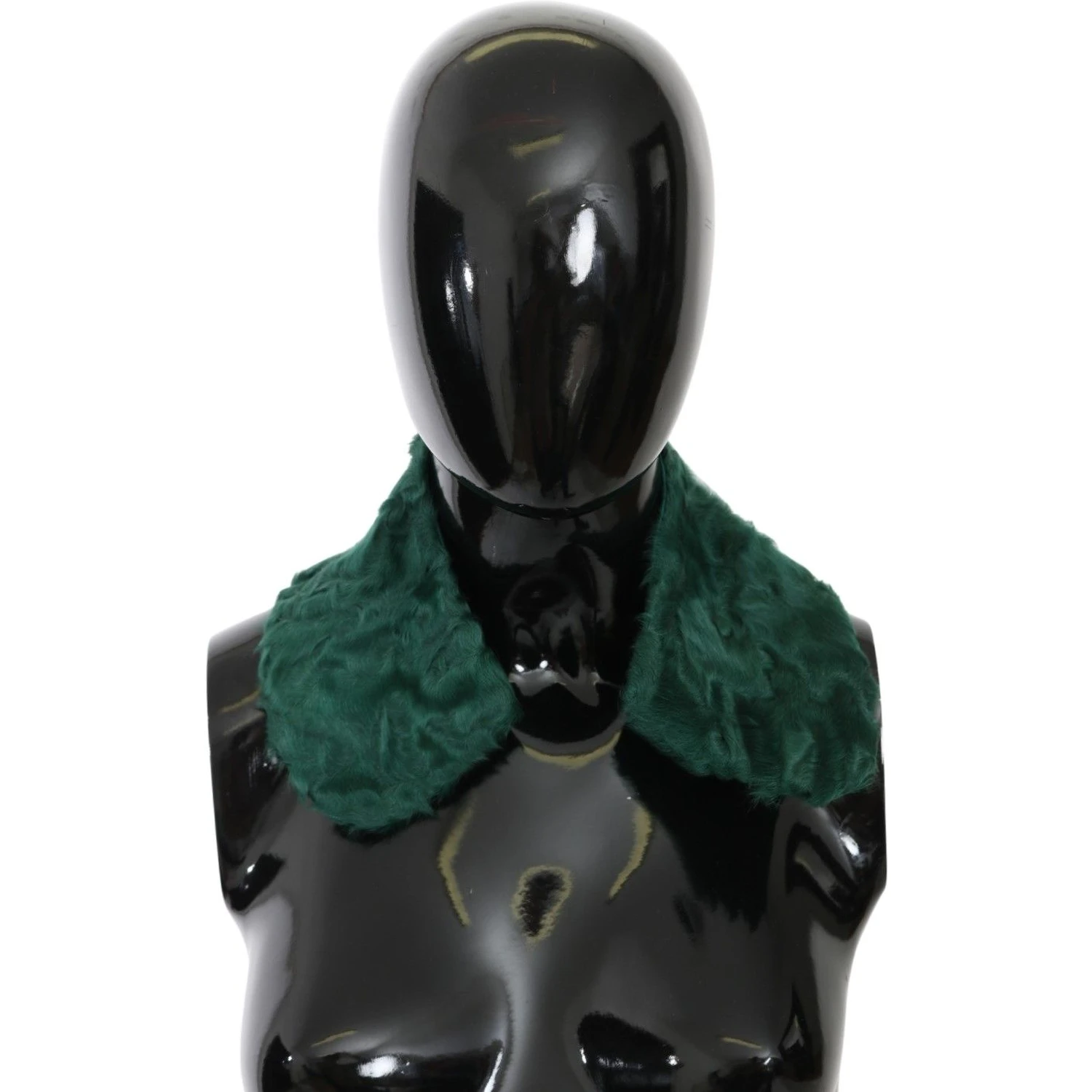 Green Fur Shoulder Collar Wrap Lambskin Scarf