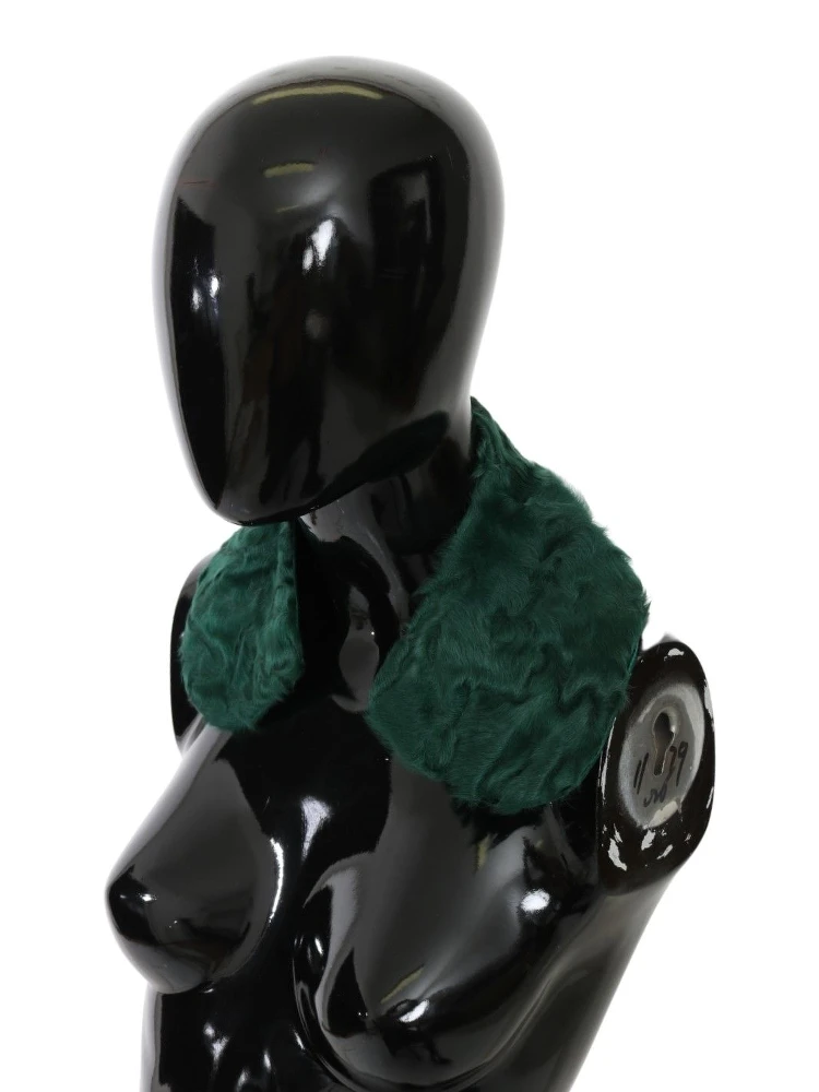 Green Fur Shoulder Collar Wrap Lambskin Scarf alternative